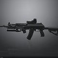 Tactical Black Rifle With Scope Magazine Tactical Rail And Adjustable Stock