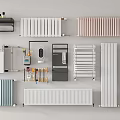 Home Heating Radiators With Various Styles Colored Designs And Thermostat Parts