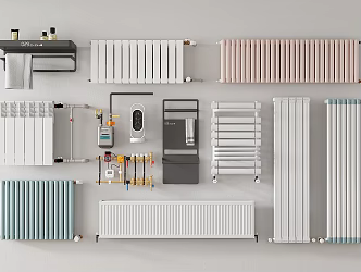 Radiator heating pipe heat sink heater electric towel rack gas meter floor heating shunt 3d model