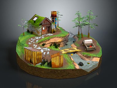 Cartoon Landscape Animation Landscape Rural Landscape Painting Outdoor Landscape Rural Landscape model