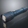 Durable Black Flashlight With Textured Grip And Bright LED Light 3d model
