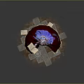 Game Fantasy Character With Blue Purple Hair Red Robe Holding Ancient Book And Magic Orb