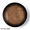 Round Brown Wall Decor With Intricate Pattern And Black Border For Home Interior