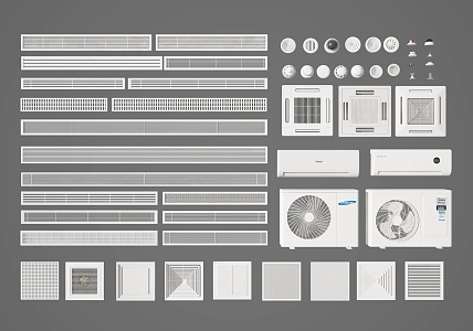 Modern air outlet air conditioning outlet 3d model