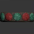 Handcrafted Copper Bracelet With Red And Green Circular Decorations For Daily Use