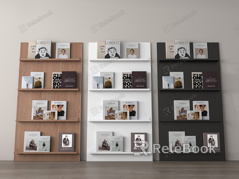 Modern Bookshelf Books Book Decorations model