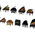 Different Types of Acoustic Pianos Featuring Various Colors and Classic Designs