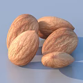 Fresh Almonds Stored In Glass Jars With Wooden Lids And Scattered Nuts