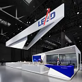 LEAD Brand Modern Exhibition Booth With White Blue Design And Display Screen