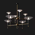 Modern Chandelier Designs With Multiple Lights Metal Frames And Fabric Shades