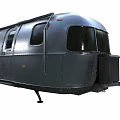 Functional Vintage Silver Travel Trailer With Aluminum Body And Multiple Windows