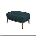 Modern Teal Velvet Upholstered Ottoman With Comfortable Design And Wooden Legs