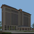 Modern Hospital Building Exterior Design With Large Glass Windows Entrance Area And Green Surroundings