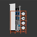 Industrial Water Treatment Equipment With Pipeline System Blue Pump Multiple Filters And Control Cabinet