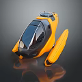 Yellow And Black Underwater Submersible With Transparent Cockpit And Side Wings