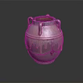 Handcrafted Ceramic Vase With Dripping Green Glaze And Three Textured Handles