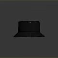 Black Bucket Hat With Wide Brim Simple Design Fabric Material And Vent Holes