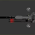 Modern Tactical Crossbow With Detailed Metallic Components Scope And Red Accents 3d model