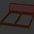 Modern Wooden Bed Frame With Vertical Slat Headboard And Minimalist Design