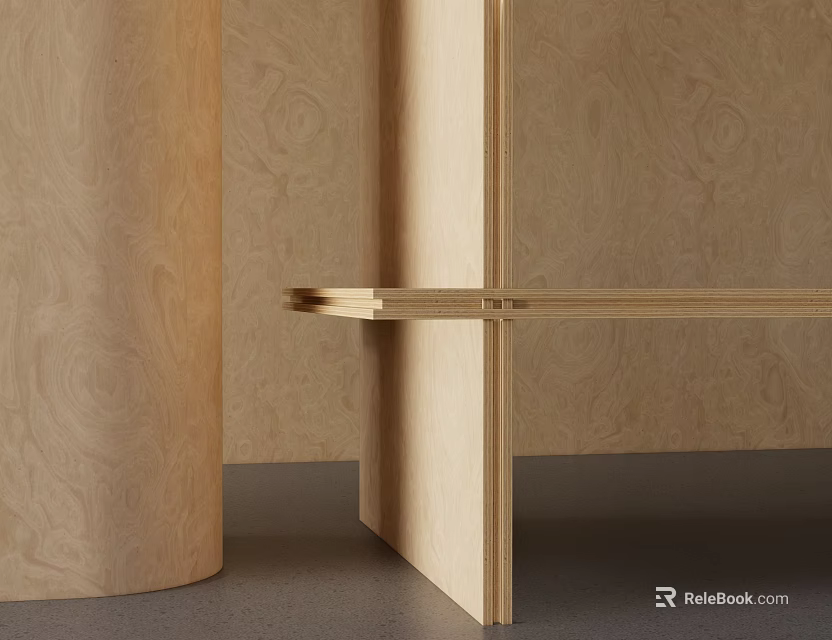 Modern Wooden Wall Paneling With Natural Grain And Minimalist Interior Design 3d model 