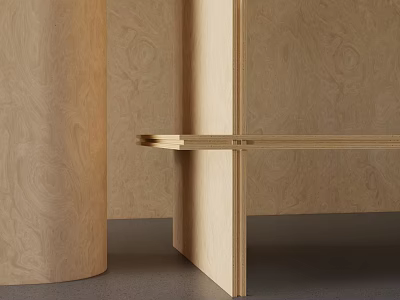 Modern Wooden Wall Paneling With Natural Grain And Minimalist Interior Design 3d model