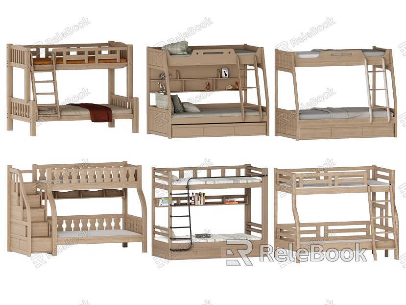 Modern children's bed up and down model