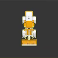 Orange Utility Loader Vehicle With Front Bucket White Wheels And Heavy Duty Cab Structure