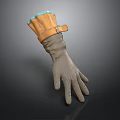 Durable Gray Rubber Household Gloves With Yellow Blue Wrist Strap Design