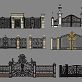 Ornate Iron Gates With Decorative Pillars Golden Accents And Classic Carved Patterns