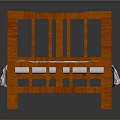 Wooden Bed Frame With Floral Pattern Bed Sheet And Classic Wooden Structure