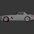 Silver Mercedes-Benz Sports Car With Sleek Design Black Wheels Red Brake Calipers And Reflective Surface