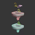 Various Styles of Wall Mounted Bathroom Sinks with Stainless Steel and Ceramic Designs and Faucets