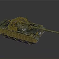 Military Tank With Camouflage Paint Tracks Cannon And 3811 Marking Design