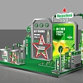 Modern Beer Meichen Roadshow Interactive Heineken Beer Sales Desk Display Ring Display 3d model