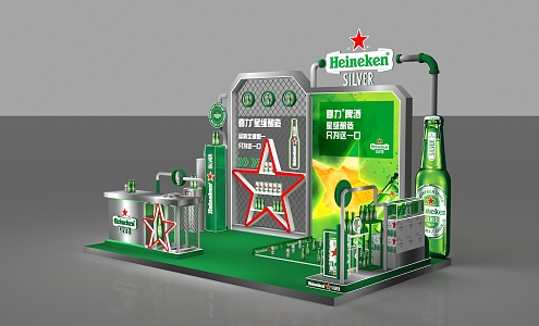 Modern Beer Meichen Roadshow Interactive Heineken Beer Sales Desk Display Ring Display 3d model