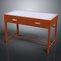 Elegant Wooden Table With Two Drawers And Smooth White Top Surface For Home