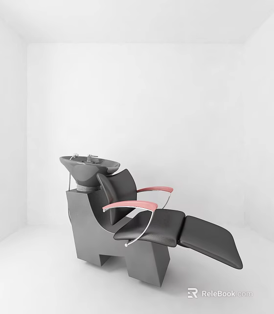Modern Massage Chair Design With Black Frame Pink Armrests And Sleek Base 3d model 