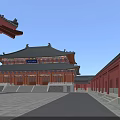Traditional Chinese Ancient Architecture With Gray Tiled Roofs Red Walls And Courtyard Layout