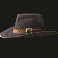 Stylish Brown Woven Hat With Leather Belt Buckle Design
