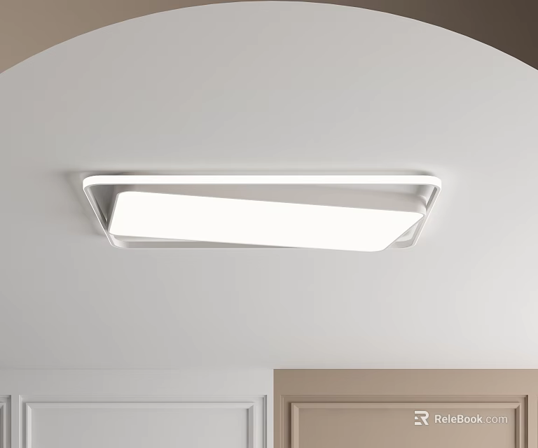 Modern Minimalist Ceiling Light With Sleek White Design And LED Lighting For Home Interiors 3d model 