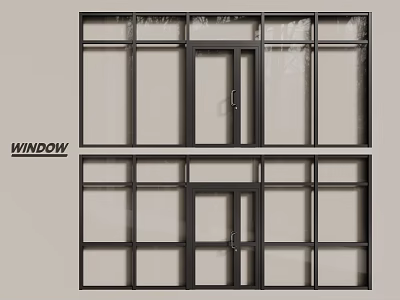 modern windows aluminum alloy windows casement windows floor-to-ceiling windows 3d model