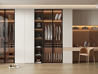 Modern Wardrobe Cloakroom 3d model