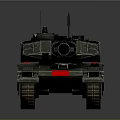 Military Tank With Green Armor Red Star Emblem Cannon And Tracks
