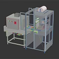 Automatic Industrial Packaging Machine With Transparent Enclosure Control Panel And Conveyor System