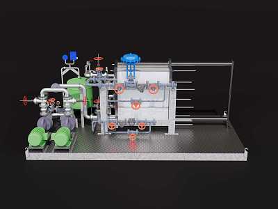 Heat exchanger large heat exchange station 3d model