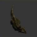 Realistic 3D Model of Brown Spotted Triceratops With Horns and Frill on Dark Background