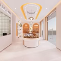 Modern Dessert Shop Storefront With Glass Windows Orange White Design And Logo