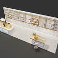Modern Specialty Store Interior With Display Shelves Counter And Product Displays