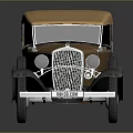 Vintage Brown Convertible Car With Red Wheels And Soft Top Retro Design