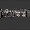 Ornate Arched Metal Structures With Large Workbench Tables And Textured Flooring